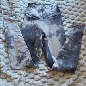 Balance Athletica Tie-Dye Gray & White High-Waist Leggings